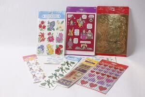 Sealed Sticker Sheet Lot Flowers Easter Hearts Cathy Frogs Foil ~ 260909-WH 1145